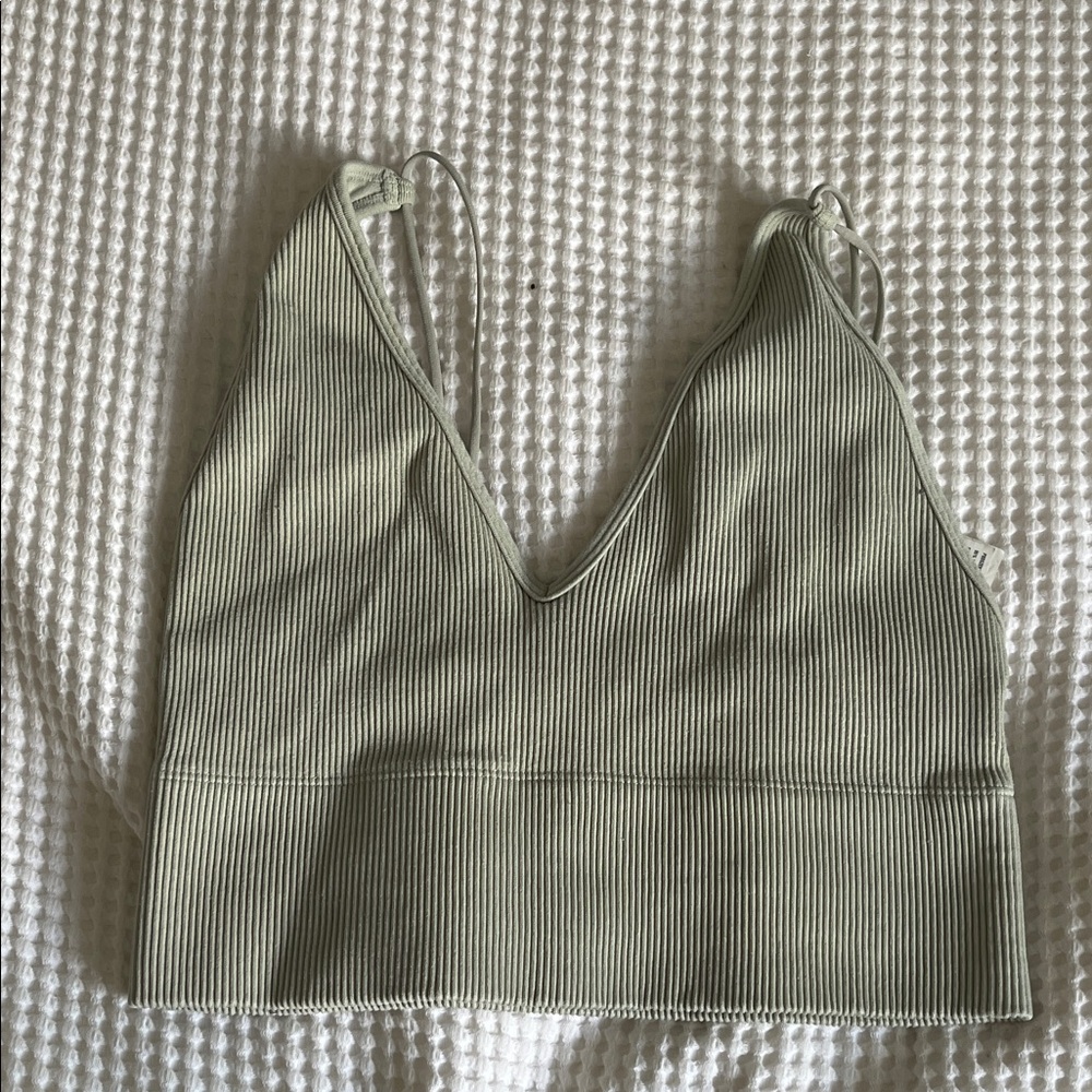 Hollister Light Green Ribbed Bralette